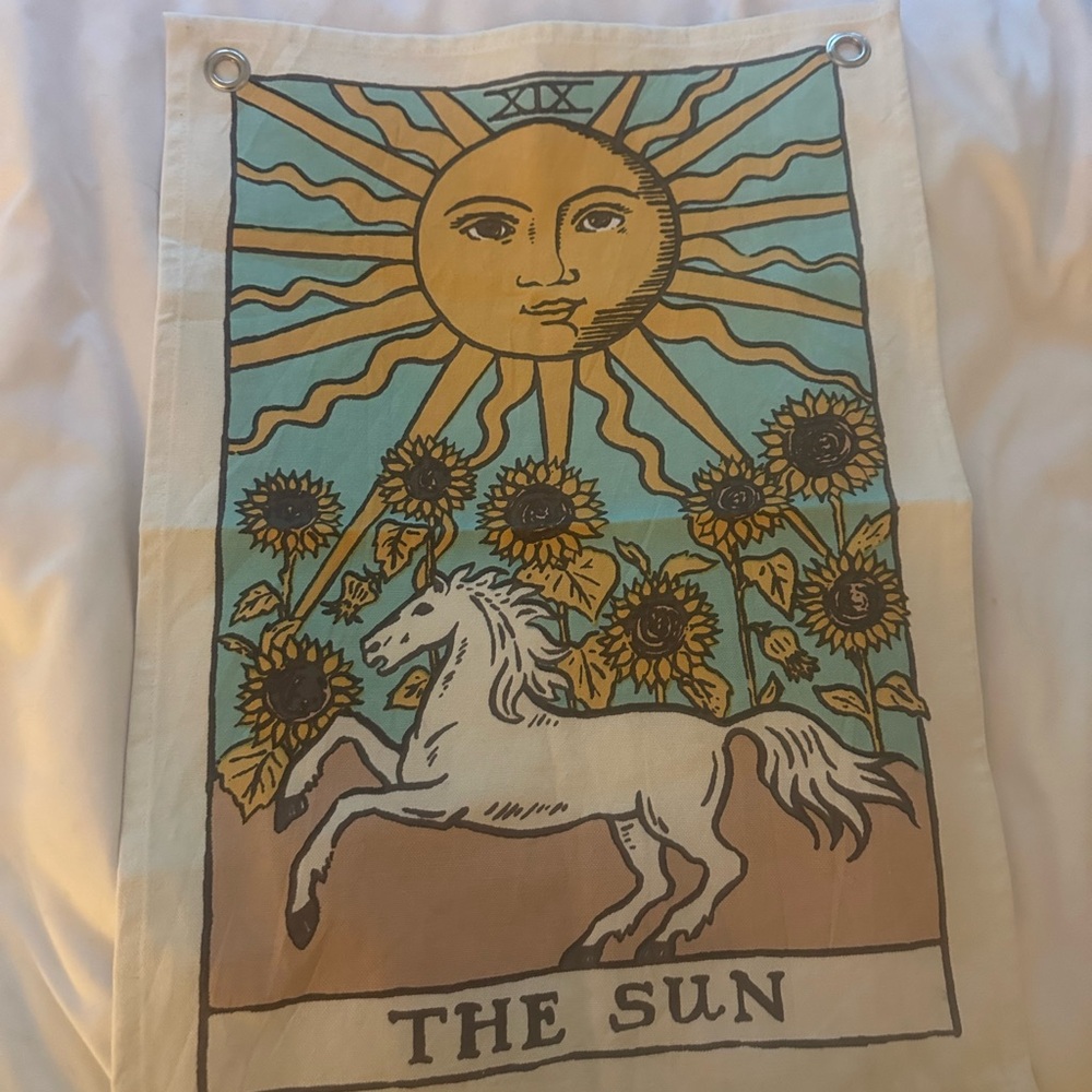 Urban Outfitters Sun Tarot Tapestry with Horse and Sunflowers